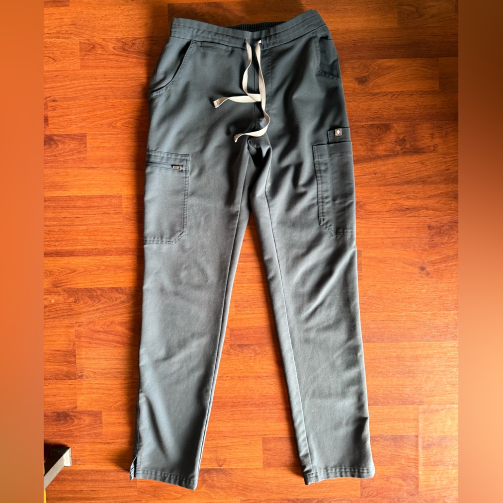 Figs Technical Collection‎ Women's Size XXS Blue Gray Scrub Pants Drawstring